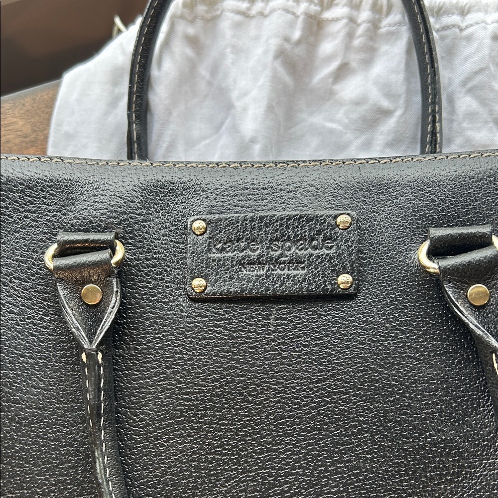 Kate Spade Black Tote Bag with gold Accents - Picture 2 of 10
